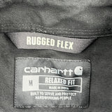 American Flag Patch On Sleeve Carhartt Short Sleeve Shirt - Medium Black Cotton