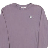 FILA Mens Purple Sweatshirt Crew Neck L Cotton Blend Pullover Classic Sportswear