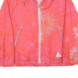 LUHTA Womens Red Pink Floral Print Zip Jacket M Polyester Blend Lightweight
