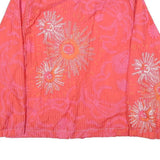 LUHTA Womens Red Pink Floral Print Zip Jacket M Polyester Blend Lightweight