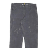 CARHARTT Mens Cotton Blend Black Relaxed Straight Trousers W33 L30 Workwear