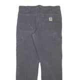 CARHARTT Mens Cotton Blend Black Relaxed Straight Trousers W33 L30 Workwear