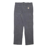 CARHARTT Mens Cotton Blend Black Relaxed Straight Trousers W33 L30 Workwear