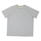 CARHARTT Mens Grey & Yellow Logo Pocket T-Shirt 2XL Short Sleeve Crew Neck