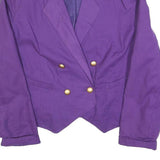 Womens Purple Button Polyester Blend Tailored Jacket UK 18 Plain Classic