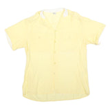 GIOCCO Mens Yellow Shirt M Cotton Summer Casual Short Sleeve Button