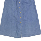 Womens Blue Cotton Blend Denim A-Line Knee Length Woven Button Skirt M Casual