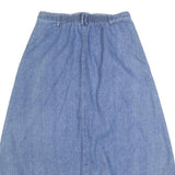 Womens Blue Cotton Blend Denim A-Line Knee Length Woven Button Skirt M Casual