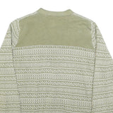 WOOLRICH Womens Green & Cream Patterned Cardigan V-Neck Basic Knit L Fair Isle