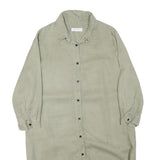 ZARA Womens Beige Shirt Dress Cotton Blend Button Long Sleeve M Casual
