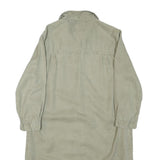 ZARA Womens Beige Shirt Dress Cotton Blend Button Long Sleeve M Casual