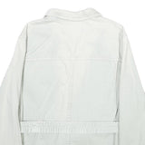 ZARA Womens White Cotton Shirt Jacket L Casual Button Front Long Sleeve