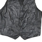 FRAMAR Mens Black Leather Button Jacket M Vest Smooth Finish Stylish
