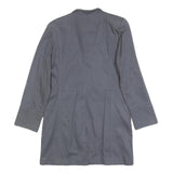 SANDRO Womens Grey Cotton Military Jacket S Woven Button Detail Stylish
