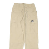 Beige Womens Regular Fit Cargo Trousers W26 L29 Cotton Blend Zip Closure