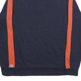 CHAMPION Mens Navy & Orange 1/4 Zip Sweatshirt L Cotton Blend Casual Pullover