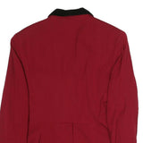 DKNY Womens Red & Black Classic Tailored Rayon Jacket UK 10 Button Collar