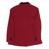 DKNY Womens Red & Black Classic Tailored Rayon Jacket UK 10 Button Collar