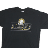 JERZEES Mens Black Alaska Graphic T-Shirt L Short Sleeve Crew Neck Casual