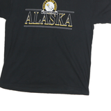 JERZEES Mens Black Alaska Graphic T-Shirt L Short Sleeve Crew Neck Casual