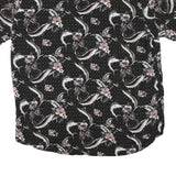 MARGARITAVILLE Mens Black & Pink Floral Cotton Blend Shirt 2XL Short Sleeve