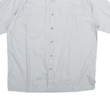 WRANGLER Mens Light Grey Cotton Shirt L Casual Short Sleeve Button Shirt
