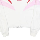 LEVI'S Womens White & Red & Pink Sweatshirt Crew Neck XS Cotton Blend Casual