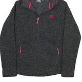 NEW BALANCE Womens Grey & Pink Zip Hoodie Jacket M Polyester Blend Casual Sports