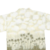 MUS KOX Mens Cream & Olive Green Short Sleeve Cotton Blend Shirt M Tropical