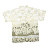 MUS KOX Mens Cream & Olive Green Short Sleeve Cotton Blend Shirt M Tropical