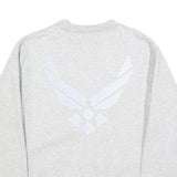 MEKE INC Mens Grey Sweatshirt Crew Neck S U.S. Air Force Logo Cotton Blend