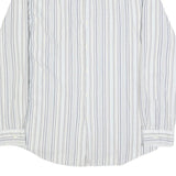 RALPH LAUREN Mens White & Blue Stripe Cotton Shirt XL Classic Button Shirt