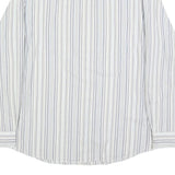 RALPH LAUREN Mens White & Blue Stripe Cotton Shirt XL Classic Button Shirt