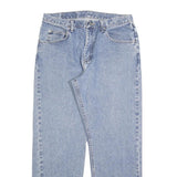 WRANGLER Mens Jeans Blue Relaxed Straight Denim Light W33 L32 Zip Closure