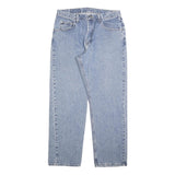 WRANGLER Mens Jeans Blue Relaxed Straight Denim Light W33 L32 Zip Closure