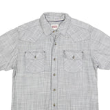 LEVI'S Mens Grey Checked Cotton Short Sleeve Shirt S Casual Button Pocket