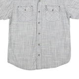 LEVI'S Mens Grey Checked Cotton Short Sleeve Shirt S Casual Button Pocket