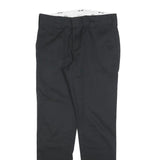 DICKIES Mens Black Slim Fit Cotton Blend Trousers W30 L32 Workwear Zip Closure