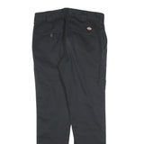 DICKIES Mens Black Slim Fit Cotton Blend Trousers W30 L32 Workwear Zip Closure