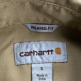 Carhartt Short Sleeve Shirt - Small Khaki Cotton