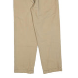 DICKIES Mens Relaxed Beige Cotton Blend Trousers W33 L32 Classic Straight Zip