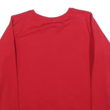 GUESS Womens Red Sweatshirt Crew Neck S LNDN PR MLN NWYRK Pullover Cotton