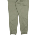 HOLLISTER Mens Cotton Blend Green Regular Drawstring Trousers W34 L28 Casual