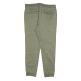 HOLLISTER Mens Cotton Blend Green Regular Drawstring Trousers W34 L28 Casual