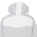PUMA Womens Grey & White Hoodie M Cotton Blend Pullover Casual Sportswear