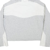 PUMA Womens Grey & White Hoodie M Cotton Blend Pullover Casual Sportswear