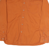 FADED GLORY Mens Orange Cotton Shirt L Button Down Casual Long Sleeve