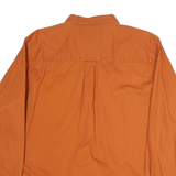 FADED GLORY Mens Orange Cotton Shirt L Button Down Casual Long Sleeve