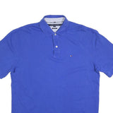 TOMMY HILFIGER Mens Blue Polo Shirt XL Cotton Blend Short Sleeve Basic Collar