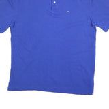 TOMMY HILFIGER Mens Blue Polo Shirt XL Cotton Blend Short Sleeve Basic Collar